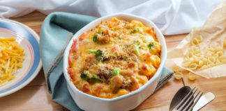 Fish casserole with broccoli and cheese