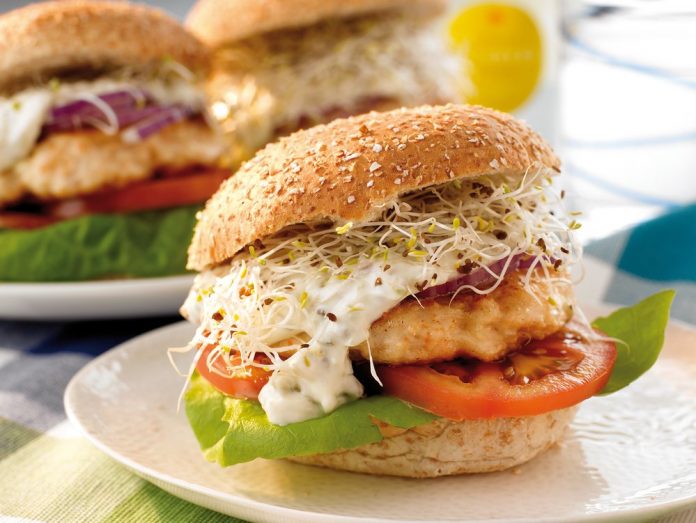 Healthy fish burger meat substitute