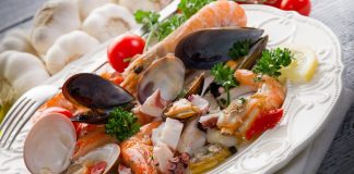 A plate of healthy seafood