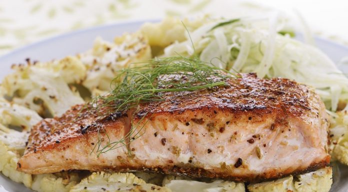 salmon fish cauliflower vegetables