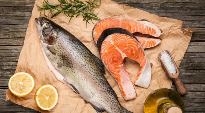 Fresh fish on a chopping board