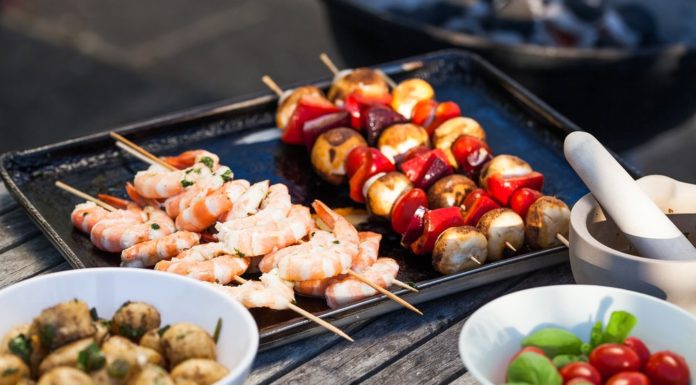 Ingredients set out for a BBQ