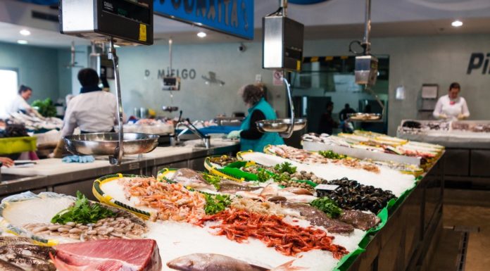 Fresh fish market in California