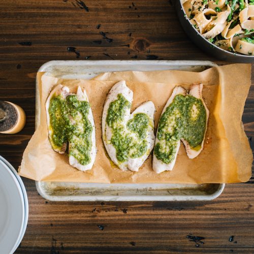 Green Goddess Pasta with Pesto Tilapia 1 The Healthy Fish