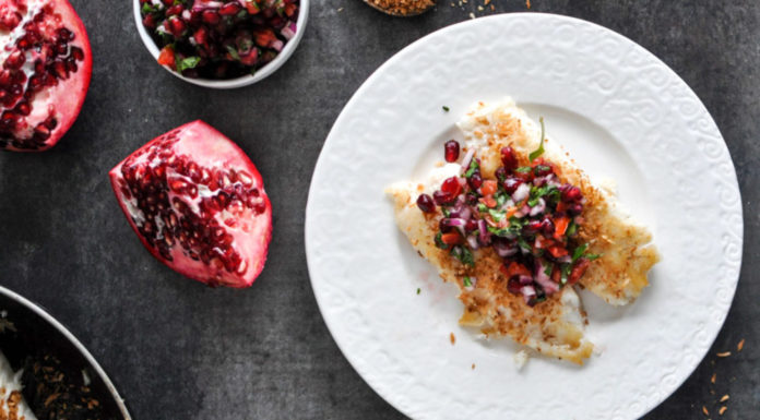 Coconut-Crusted Tilapia with Pomegranate Salsa