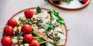 Grilled Tilapia with Caprese Skewers