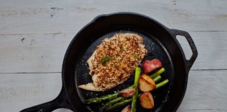 Panko-Crusted Tilapia with asaparagus and roasted potatoes