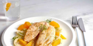 Tilapia with fennel and orange salad