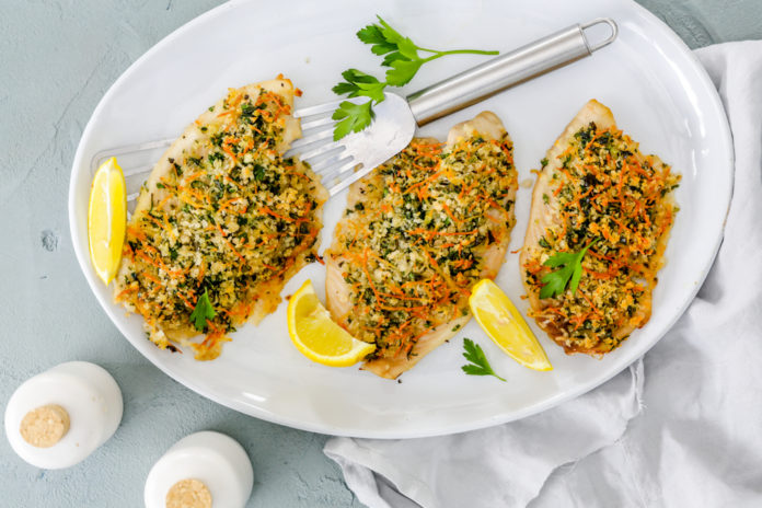 Tilapia with herb crust