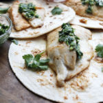 Tilapia tacos with cilantro-lime crema