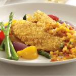 Tilapia with mango salsa and vegetables