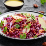 Red Cabbage salad with carrots, apples and pecan nuts