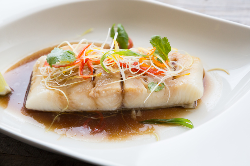 White fish fillet with soy sauce